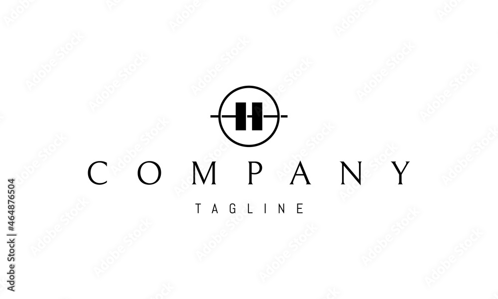Vector logo in which an abstract image of the letter H in a circle ...