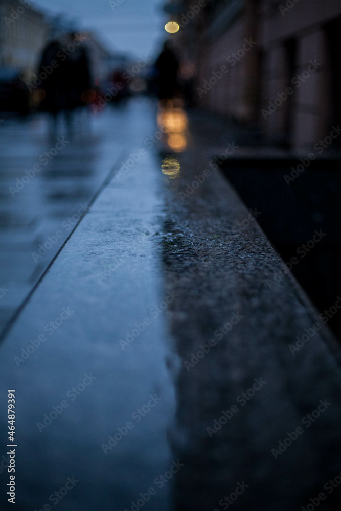 Tiles after rain in the city, photos in the afternoon Tiles after rain in the city, photos in the afternoon