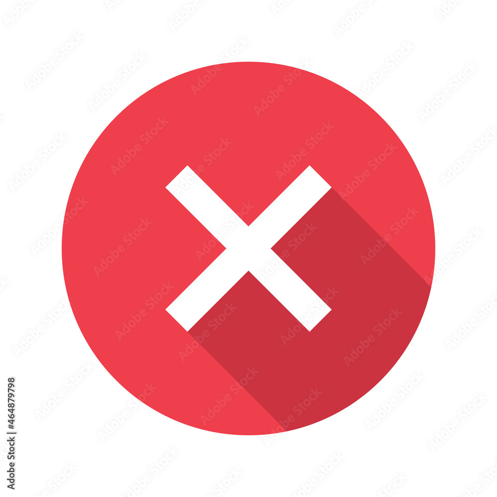 Obraz premium Cross mark icon, X sign, simple error design vector illustration, false choice symbol