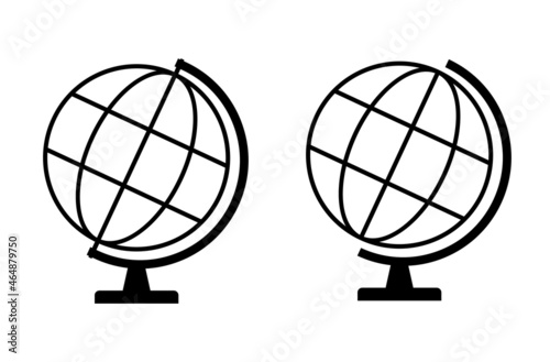 Globus map icon, Earth globe symbol, travel to world, plated for web, logo, website vector illustration