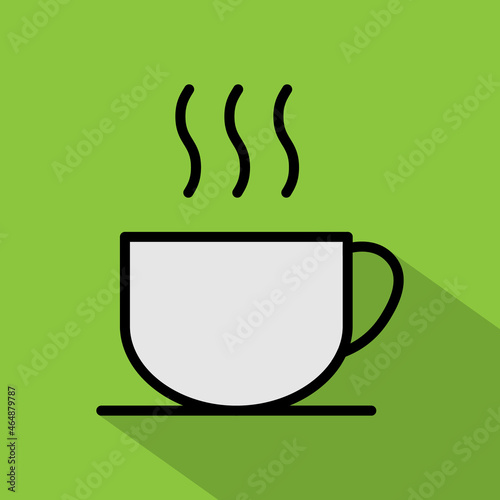 Coffee icon  breakfast drink cafe  cappuccino  hot simple isolated illustration  vector line