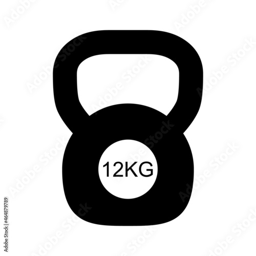 Kettlebell icon, fitness sport symbol, iron equipment vector illustration, workout heavy training web mark