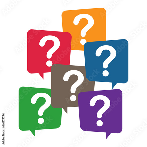 Question mark, frequently asked questions vector icon. Information speech bubble symbol, help message