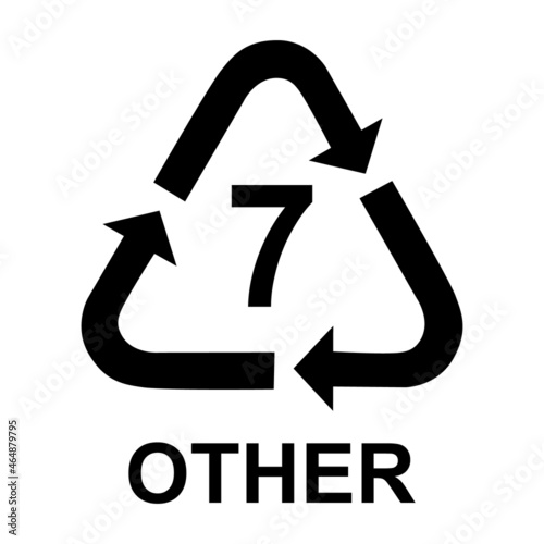 Plastic symbol, ecology recycling sign isolated on white background. Package waste icon