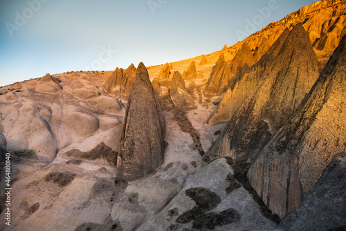 Cappadocia at sunset with peaked mountains © Javier