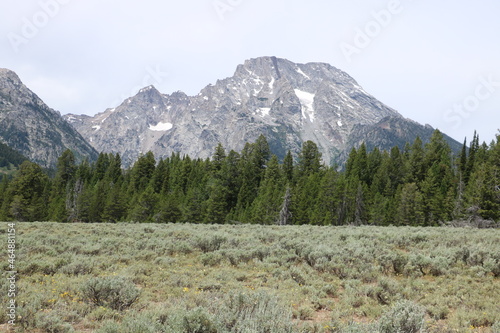 Mount Moran from across the Teton Valley, Grand Teton National Park, Wyoming photo