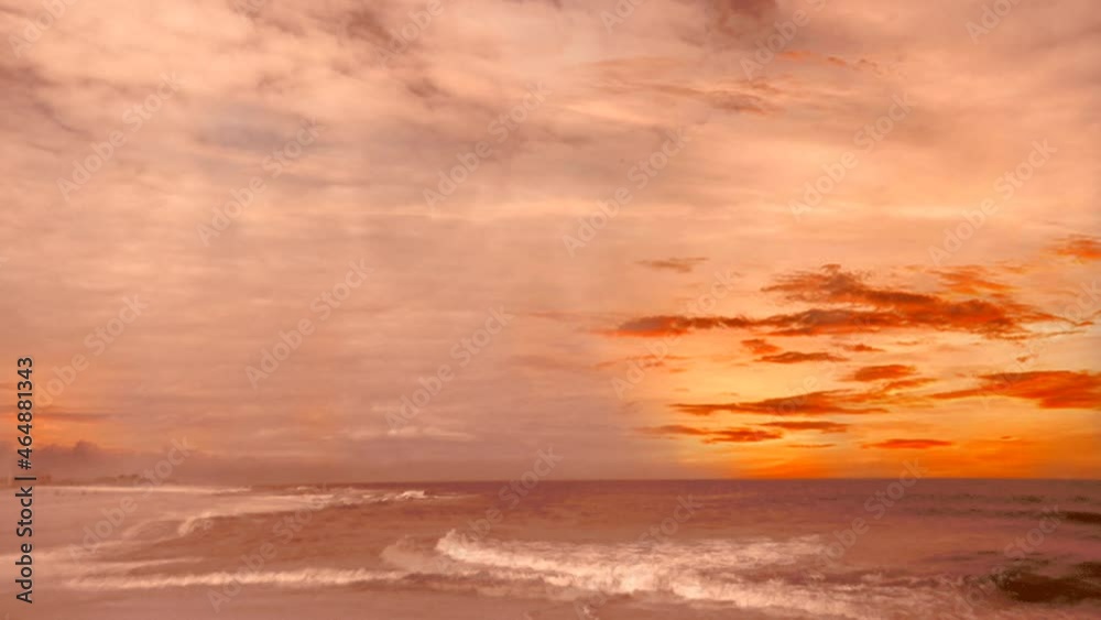 Beautiful sunset over ocean shore Beautiful sunset over ocean shore