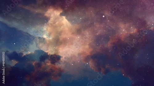 Colorful clouds and bright stars. High quality FullHD footage