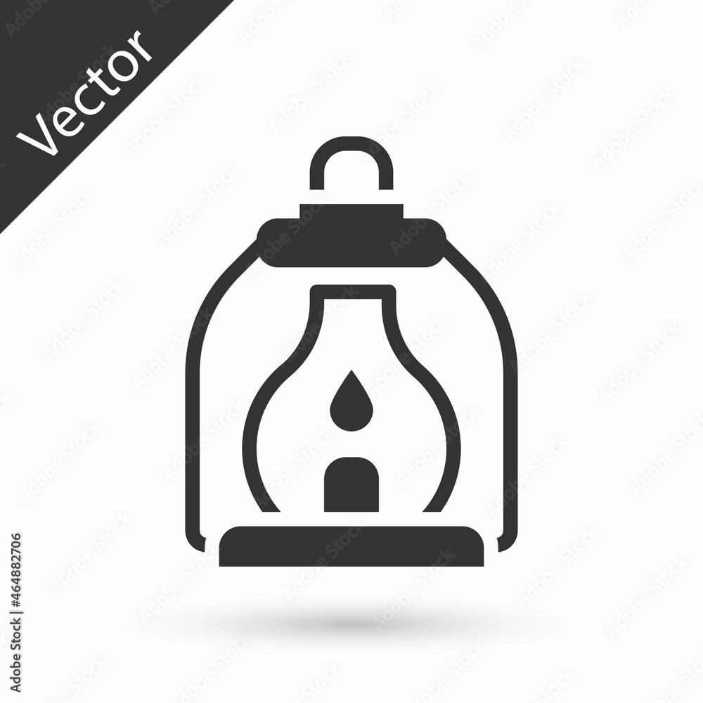 Grey Camping lantern icon isolated on white background. Vector Grey Camping lantern icon isolated on white background. Vector