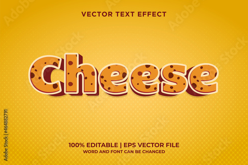 cheese 3rd text style, editable text effect