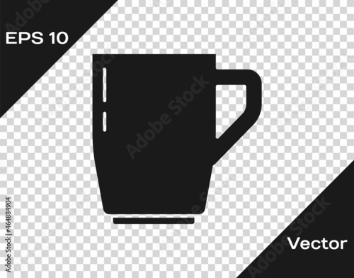 Black Coffee cup icon isolated on transparent background. Tea cup. Hot drink coffee. Vector