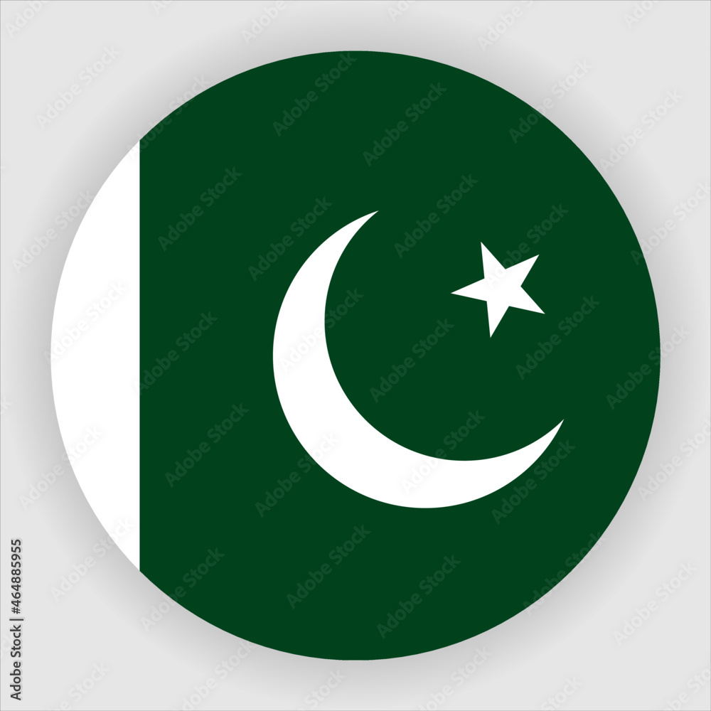 Pakistan Flat Rounded Country Flag button Icon Pakistan Flat Rounded Country Flag button Icon