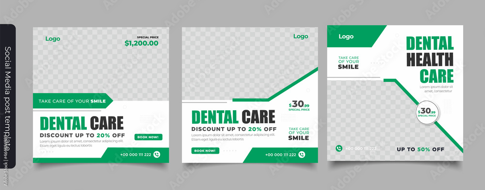 healthy dental care for social media post template