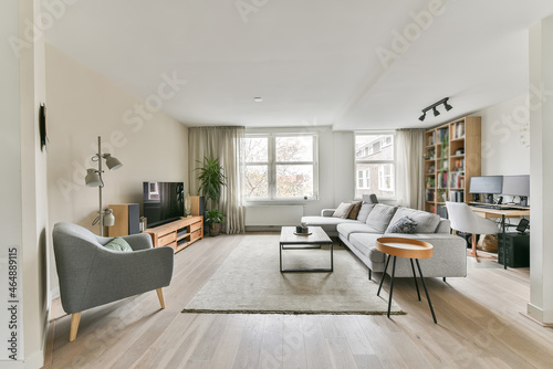 Bright living room in a modern luxury house