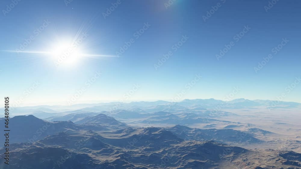 Mountains background 3D animation render with flying camera around the peak. Mountains background 3D animation render with flying camera around the peak.