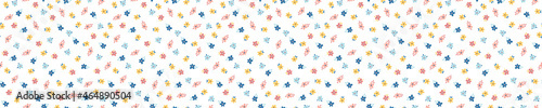 Seamless pattern with colorful flowers and leaves