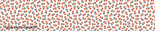 Seamless pattern with red flowers