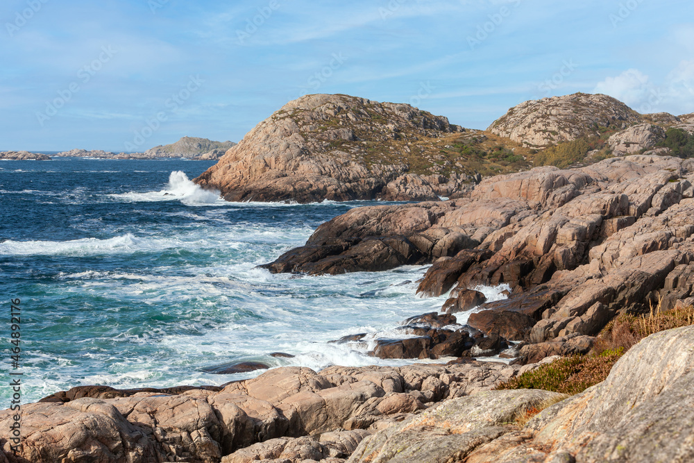 Coastal landscape at Lindesnes, Sea and Rocks, southern tip of the mainland Norway. Coastal landscape at Lindesnes, Sea and Rocks, southern tip of the mainland Norway.