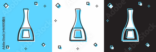 Set Bottle of nail polish icon isolated on blue and white, black background. Vector
