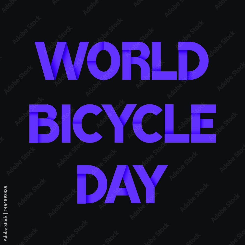 world bicycle day  lettering typography design illustration