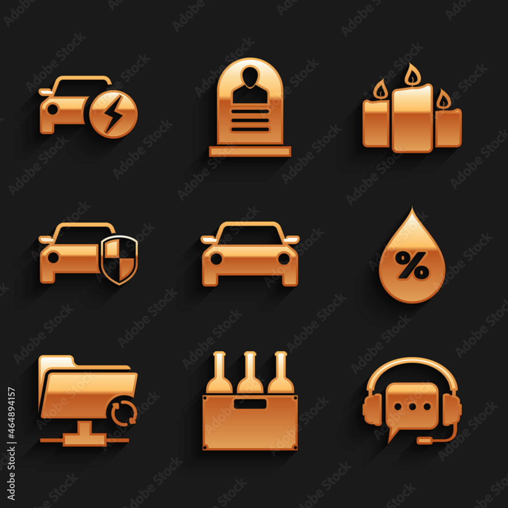 Set Car, Bottles of wine in box, Headphones with speech bubble, Water drop percentage, FTP sync refresh and protection or insurance icon. Vector Set Car, Bottles of wine in box, Headphones with speech bubble, Water drop percentage, FTP sync refresh and protection or insurance icon. Vector