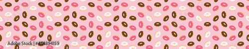 Seamless pattern with glazed donuts 