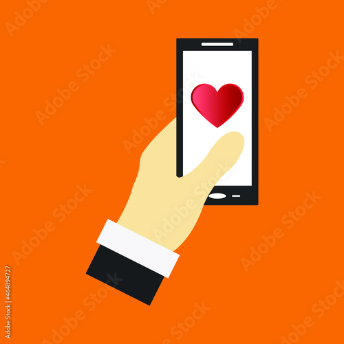 Heart on smartphone