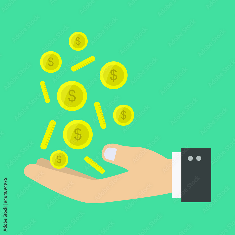 Money in hand illustrated