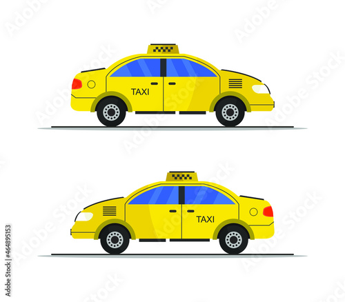 Taxi on a white background