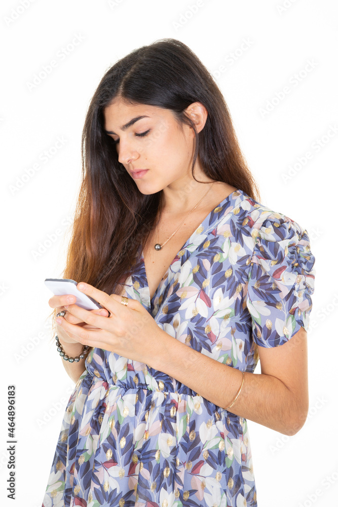 beautiful woman texting writing text message on smart phone beautiful woman texting writing text message on smart phone