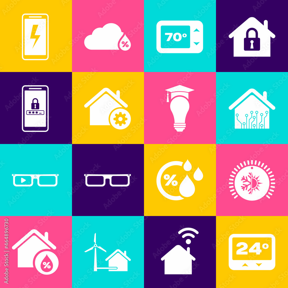 Set Thermostat, Smart home, settings, Mobile and password protection ...