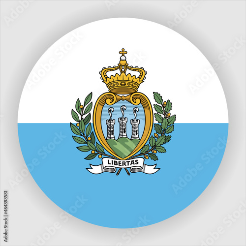 San Marino Flat Rounded Country Flag button Icon