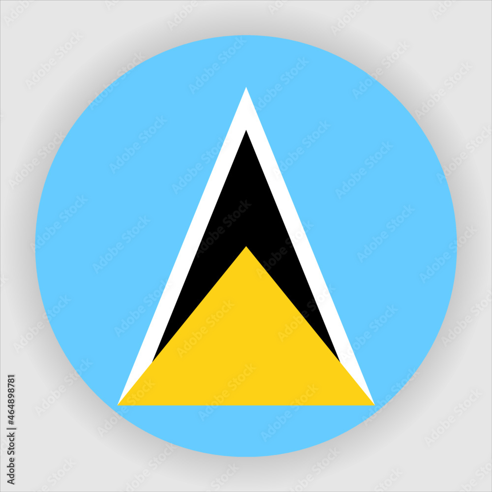 Saint Lucia Flat Rounded Country Flag button Icon Saint Lucia Flat Rounded Country Flag button Icon