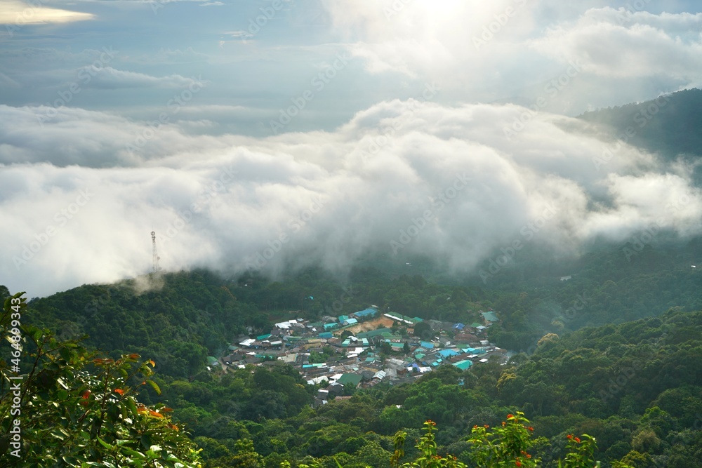  Fog on Doi Suthep mountain in chiang mai,Thailand