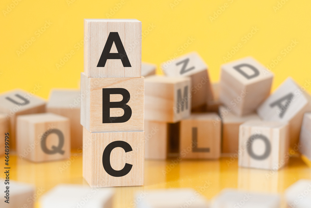 acronym ABC from wooden blocks with letters, concept acronym ABC from wooden blocks with letters, concept