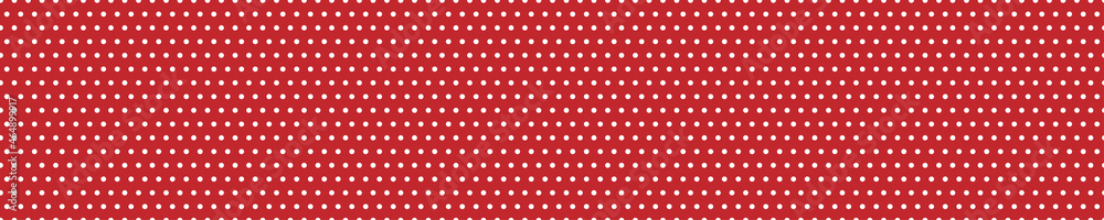 Red seamless pattern with white dots.