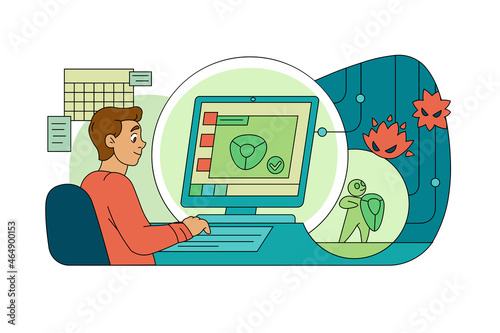 Computer virus attacks laptop device