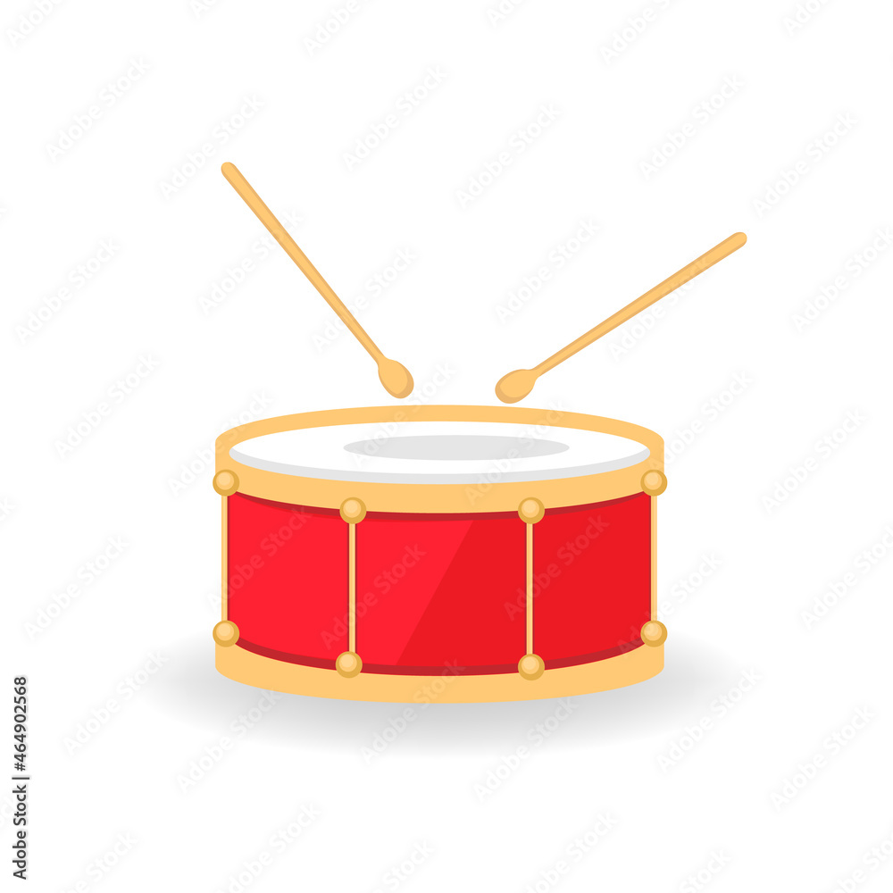 Drum vector isolated on white