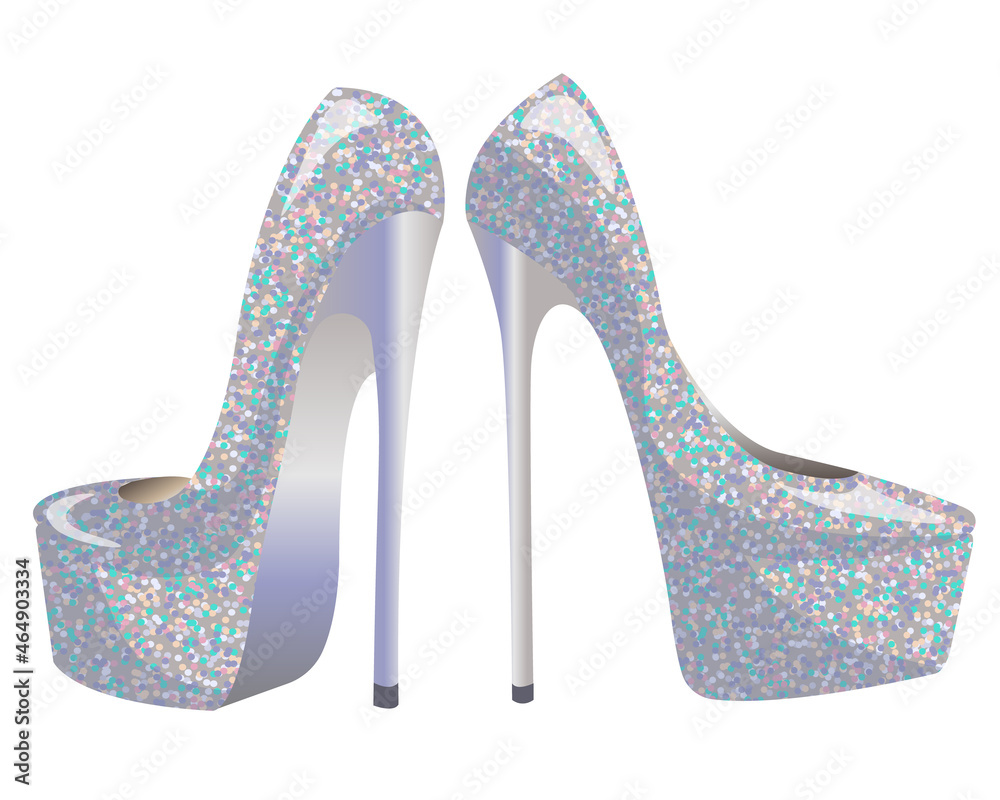 Silver glitter star with your high heels, france christian, louboutin png |  PNGEgg
