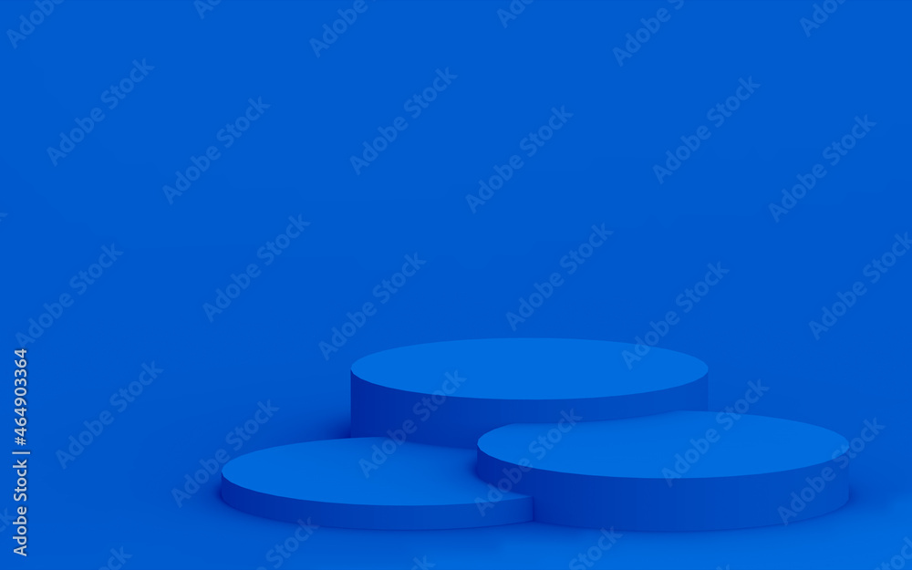 Abstract 3d blue color cylinder podium minimal studio background. Abstract 3d blue color cylinder podium minimal studio background.