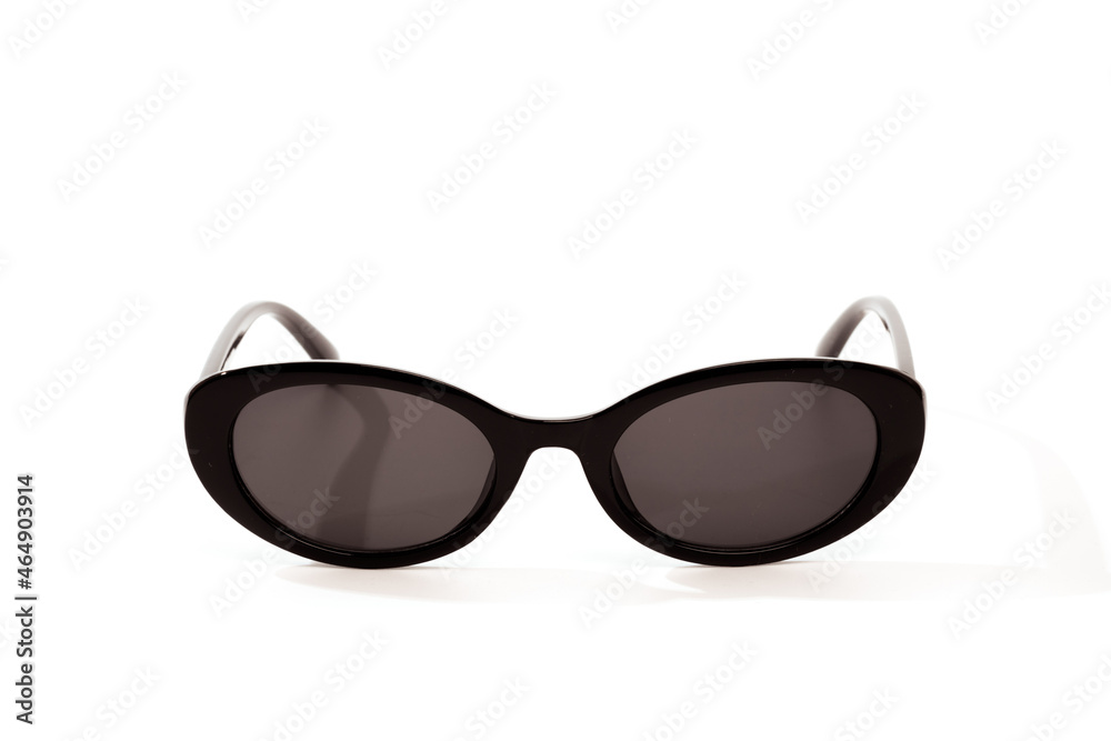 black fashion sunglasses with uv protection isolated on white background  - Image