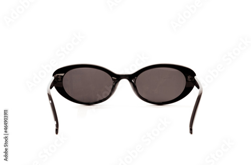 black fashion sunglasses with uv protection isolated on white background - Image