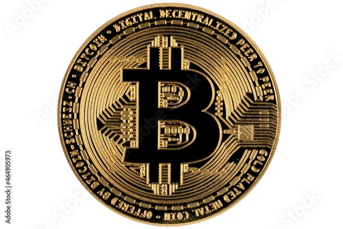 Bitcoin coin crypto money isolated on white background.