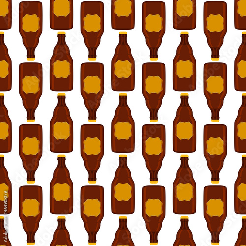 Illustration on theme seamless beer glass bottles with lid for brewery