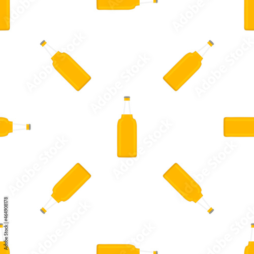 Illustration on theme seamless beer glass bottles with lid for brewery