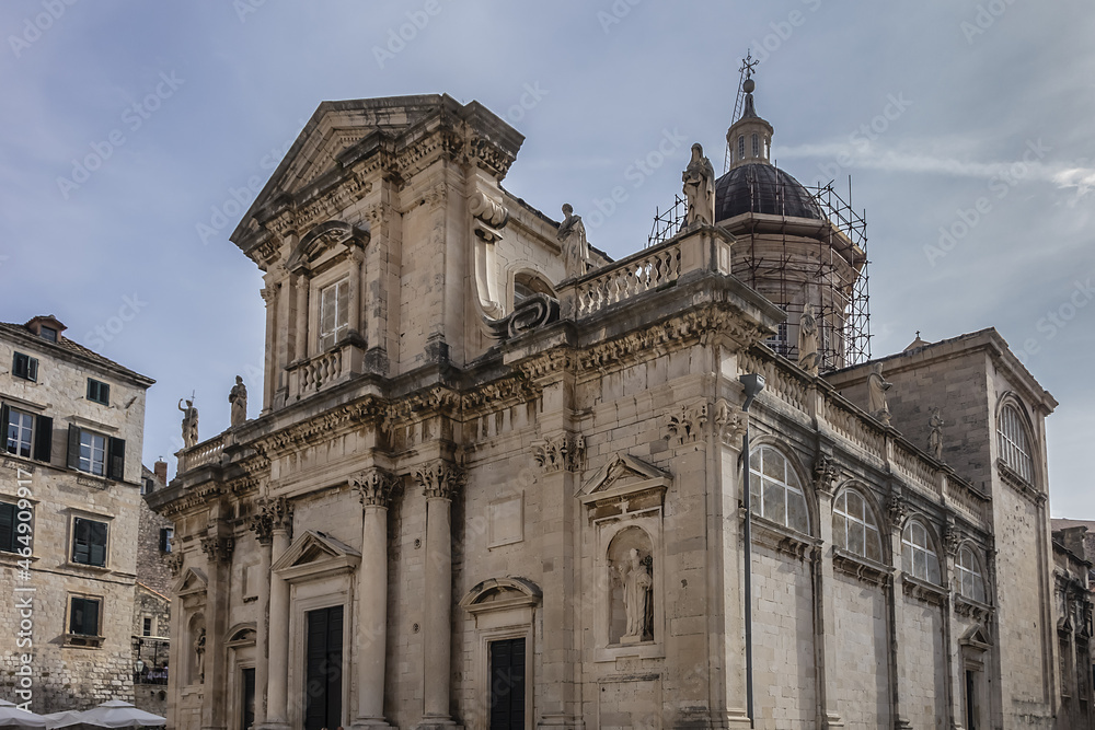 Roman Catholic Cathedral of the Assumption of the Virgin Mary (Katedrala Marijina Uznesenja, 1670) in the old town of Dubrovnik, Croatia.