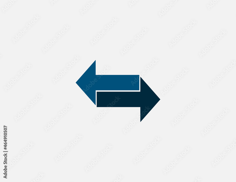 Arrow, two way, direction icon. Vector illustration. Flat design. Arrow, two way, direction icon. Vector illustration. Flat design.