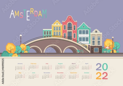 2022 english city calendar cozy city Amsterdam