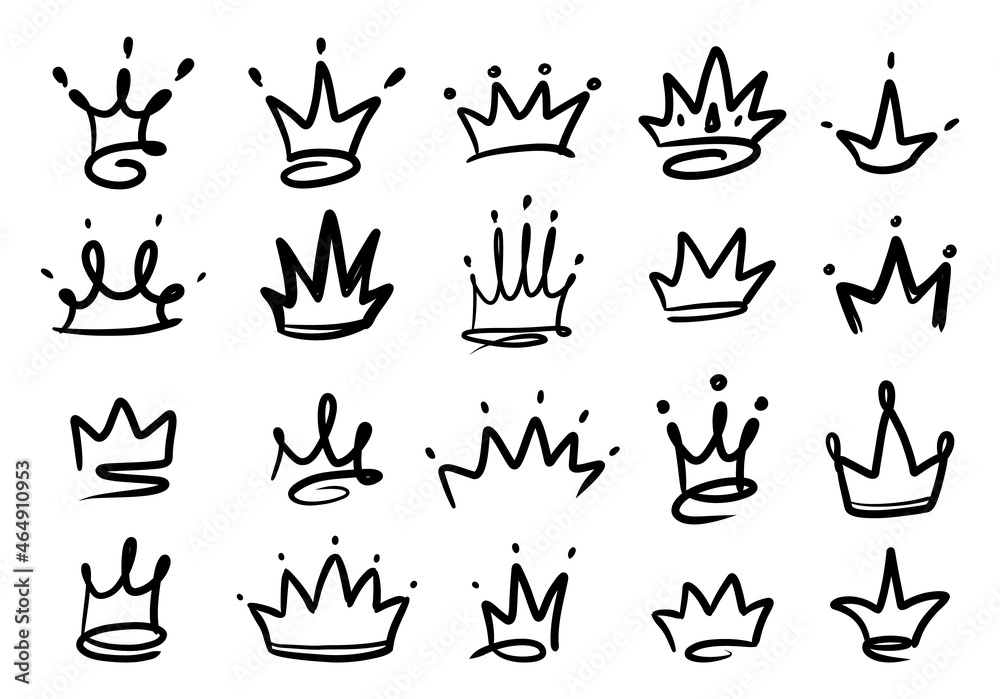 Sketch Crown Hand Drawn King Queen Stock Vector (Royalty Free) 1674832600 |  Shutterstock