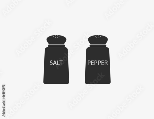 Pepper, salt, shaker icon. Vector illustration. Flat design.